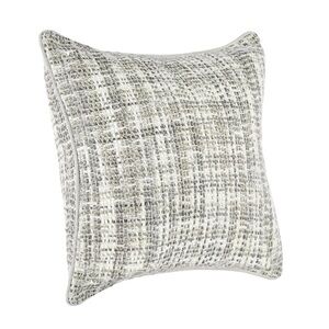 Woven grey textured pillow and down insert. 22x22” Capri, Villa by Classic Home